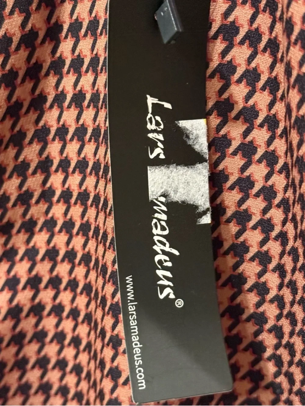 Lars Amadeus Houndstooth Pants Women Size 32 Orange Black NWT